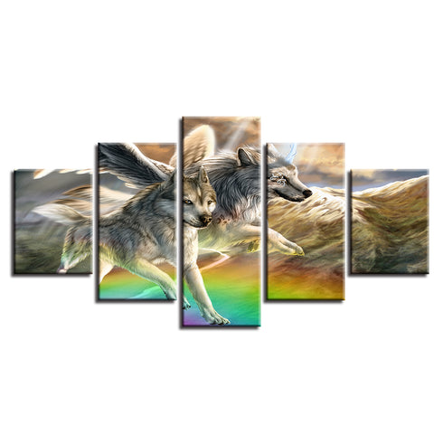 Tableau Loup Abstrait